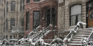 Chicago Row Homes in snow