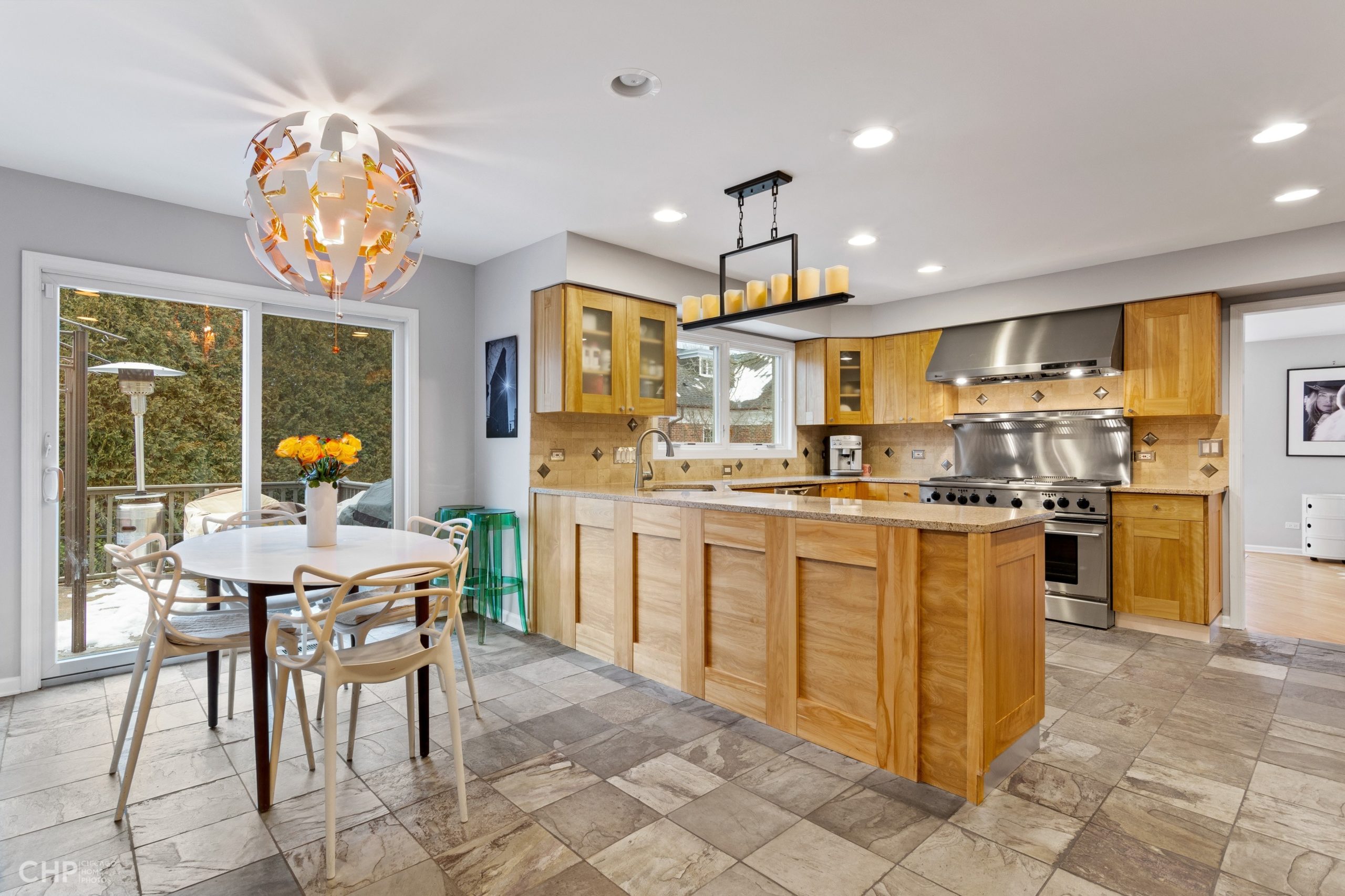 informal dining table for white kitchen